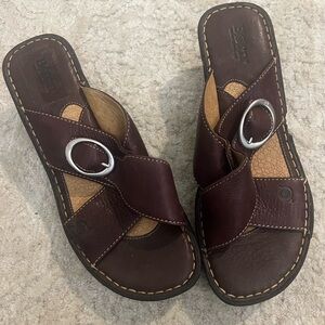 Born Women's Platform Sandals - Brown with Silver Accents